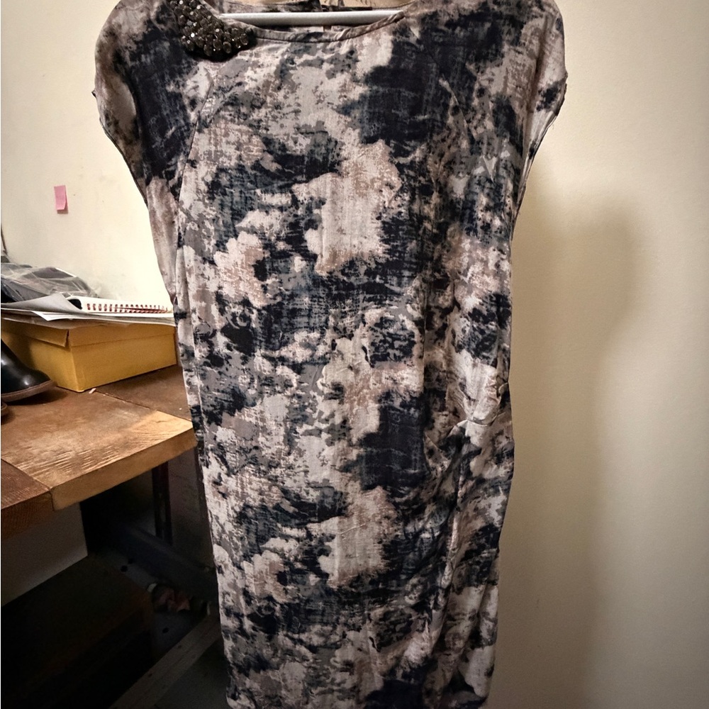 MK Boutique Asymmetrical Black and Cream Dress